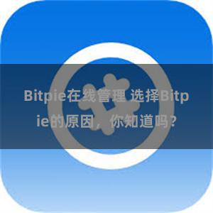 Bitpie在线管理 选择Bitpie的原因，你知道吗？