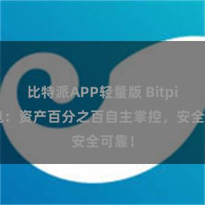 比特派APP轻量版 Bitpie钱包：资产百分之百自主掌控，安全可靠！