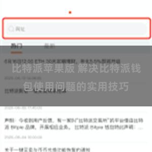 比特派苹果版 解决比特派钱包使用问题的实用技巧