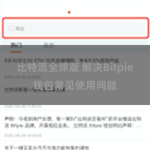 比特派全球版 解决Bitpie钱包常见使用问题