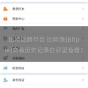 比特派跨平台 比特派(Bitpie)交易历史记录在哪里查看？