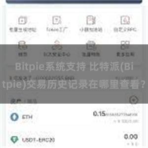 Bitpie系统支持 比特派(Bitpie)交易历史记录在哪里查看？